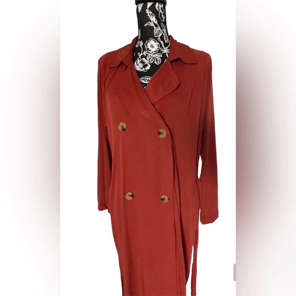 Mi Ami burnt orange colored trench coat size M NWOT - Picture 1 of 7
